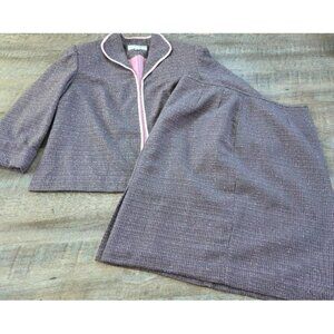 SAGHARBOR Suit Woman Plus Size 16WRN52436 2pc suit Jacket and Skirt Pink/Gray